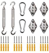 Amgo 10 Inch Hardware Kit for Rectangle/Square Sun Shade Sail Canopy, 316 Military-Grade Stainles...