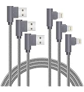 APFEN MFi Certified Lightning iPhone Charger Cord 90 Degree Fast Data Cable Nylon Braided Compati...