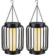 Mlambert Solar Lantern Outdoor Waterproof, Hanging Solar Lights with Crystal Shining Effect, Sola...