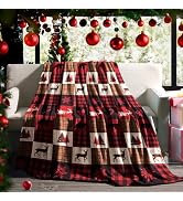 Christmas Blankets and Throws, Cozy Soft Christmas Plaid Throw Blanket, Sofa Warm Xmas Holiday Wi...