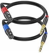 Jozzai 2 Pack XLR Female to 1/4 6.35mm TRS Mono Jack Microphone Cable for Dynmic Microphone, 1.6 ...