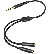 Lrbners - New - 6.35mm Stereo Male to Dual 6.35mm Female Splitter Cable 1FT - 1/4