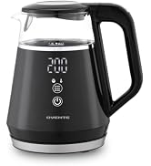 OVENTE 1L Electric Kettle with Temperature Control, 1500W, Black KD95B | Water Boiler With Digita...