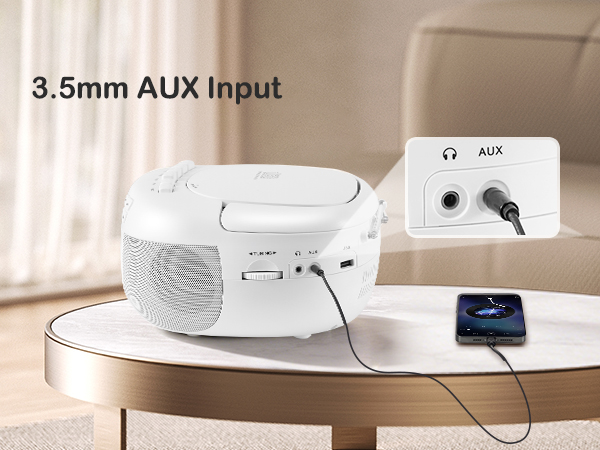 cd cassette player combo with bluetooth aux input