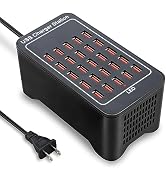 USB Charging Station, 25 Port 125W(25A), Travel Desktop USB Rapid Charger, Multi Ports Fast Charg...