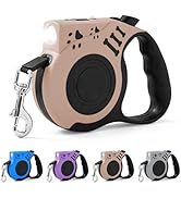 COSOWO Retractable Dog Leash with USB Rechargeable Flashlight for Night Walks, 16FT Automatic Tel...