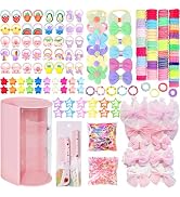 CAMBIODV Girls Hair Accessories with Rotating 3-Layer Organizer, 800+ PCS Hair Bows, Clips, Barre...