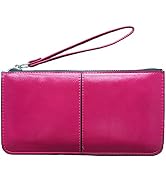 iToolai Women's Solid Color PU Leather Wristlet Clutches Purse Wallet Credit ID Cards Holder