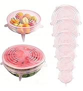 Silicone Stretch Lids 6-Pack Small for Fresh Food Storage - Seal in Flavors, Keep Food Fresh and ...