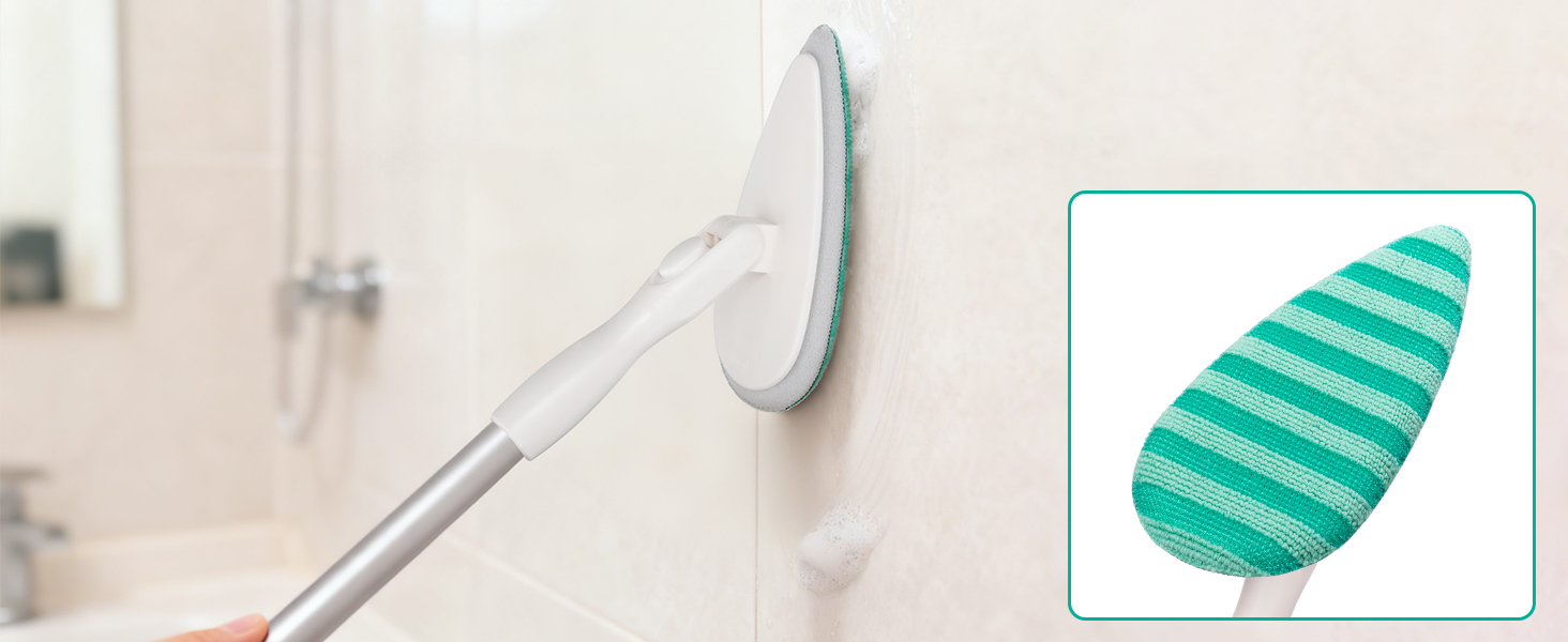 tub and tile scrubber with long handle