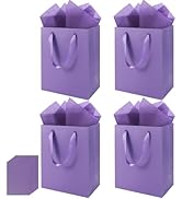 Epoesch 4 Pack Medium Gift Bags With Handles and 8 Tissue Paper, 8" X 5" X 10" Paper Bags Bulk fo...