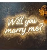 Will You Marry Me Neon Sign, Marry Me Light Up Letters for Wedding Proposal Decorations, Warm Whi...