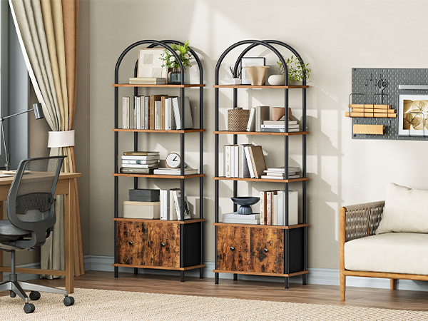 arched bookcase tall standing bookshelf arched 5 Tier Bookshelf 5 Tier Arched Bookcase