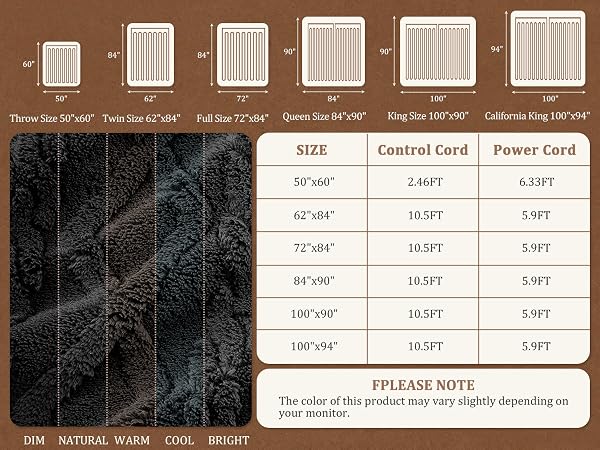 Heated Electric Blanket Heating throw