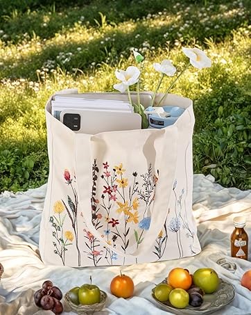 wildflower tote bag