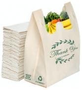 Reusable t-shirt shopping bags bulk 300 pack, durable washable foldable recyclable grocery totes