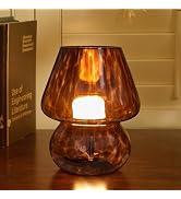 ULAROOM USB Plug-in Vintage Mushroom Lamp Small Bedside Table Lamp with 3 Temperature LED Bulb,Fr...