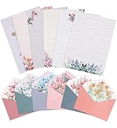 KSIWRE 36 PCS Writing Paper and Envelopes Set,Warm Floral Themed Stationary Set for Wedding Invit...