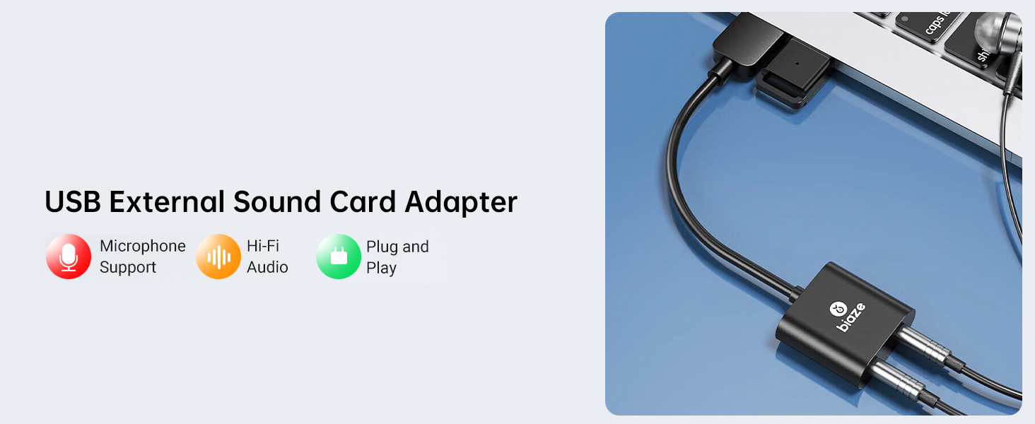 USB to 3.5mm Jack Audio Adapter