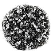 CCINEE 33FT Halloween Tinsel Garland,Spooky Skull Metallic Hanging Garland for Halloween Party De...
