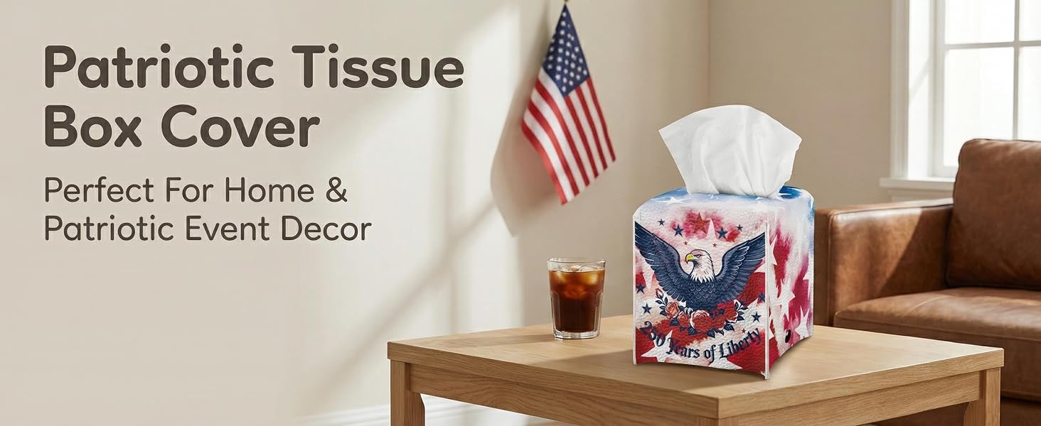 Patriotic Tissue Box Cover