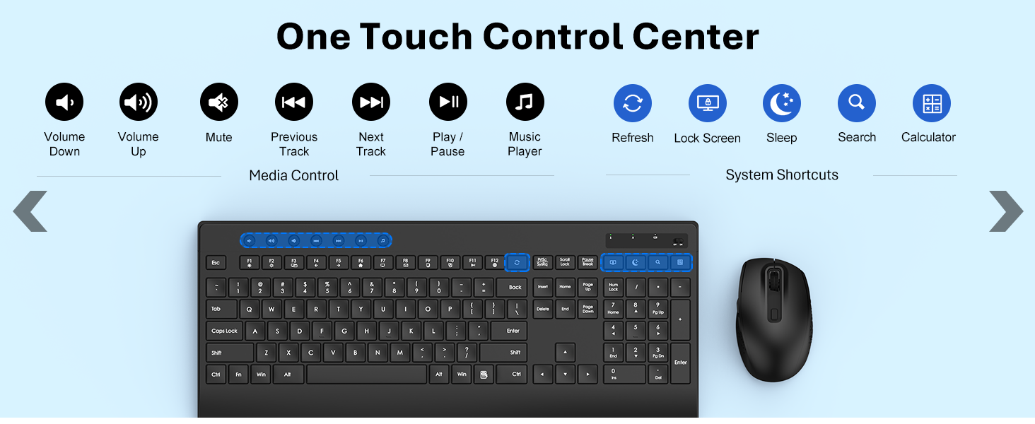 One Touch Control Center Keyboard