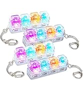 4 Pcs Keyboard Fidget Toy, Keyboard Keychain Clicker 4-in-1 Transparent Clicky Button with LED Li...