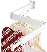 JAUREE Clothes Drying Rack Wall Mounted, Laundry Drying Rack Collapsible, Space Saving Wall Dryin...