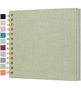 Cherrich Small Scrapbook 7x7 Inch, Linen Photo Album Mini Scrap Book, Kraft White Pages Memory Bo...