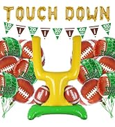 Football Party Supplies Kit - Touchdown Letter Balloons, Goal Post & Football Shaped Foil Balloon...