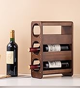 Wine Rack Countertop Pine Wood Wine Bottle Holder, 3 Bottles Wine Rack for Inside Cabinet, Pantry...