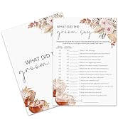 LSJEHTQ Bridal Shower Games Cards, What Did the Groom Say Themed Spring Bridal Shower Games for 2...
