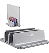 JARLINK Vertical Laptop Stand Holder, Aluminum Double Desktop Stand Holder with Adjustable Dock (...