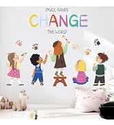 Amimagen Small Hands Change The World Equality Wall Stickers - Inspirational Quotes Wall Decals -...