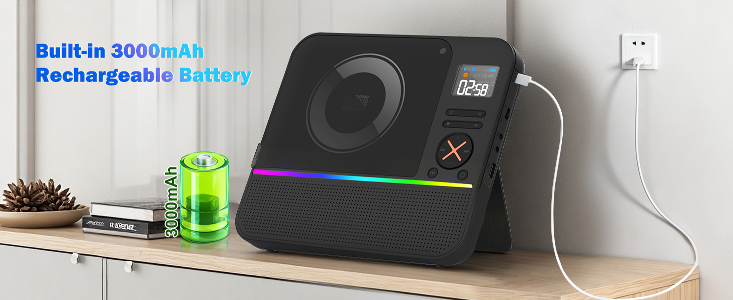 Rechargeable CD Player Portable