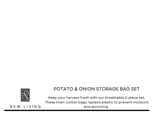 New Living potato onion storage bag set linen cotton plastic free