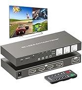 HDMI Multiviewer 4x1 4 Port Multi-Picture Seamless Switch 4 Input 1 Output Split Screen TV, Suppo...