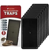 LULUCATCH Super Glue Traps 8 Pack for Mice & Snakes, Larger, Heavier Sticky Traps with Non-Toxic ...