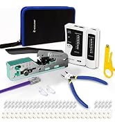 VCELINK RJ45 Crimp Tool Kit 105-in-1 for CAT7/CAT6A/CAT6/CAT5E/CAT5 Connectors, Includes Crimper ...