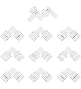 VIPMOON L Shape 2 Pin LED Connectors,10 Pcs Right Angle Corner Solderless Adapter Connector for 1...