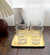 VREATC Small Gold Tray, 7.8" Stainless Steel Square Serving Tray, Decorative Trinket Dish for...
