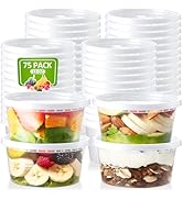 NEEBAKE 75 Sets 12oz Deli-Containers-with-Lids-Airtight-Food-Storage-Containers-Plastic-Storage-C...