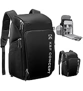 K&F CONCEPT Camera bag Backpack 25L Large Capacity Camera Case with Raincover 15.6 Inch Laptop Co...