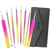 Glamne Blackhead Remover Pimple Popper Kit Acne Comedone Extractor Blemish Extraction Popping Too...