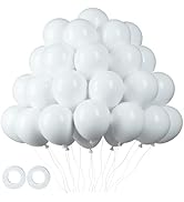 Voircoloria 105pcs White Balloons 12inch Party Balloons for Birthday Baby Shower Graduation Weddi...