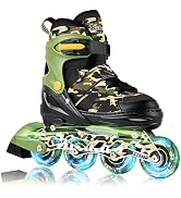 Kuxuan Boys Adjustable Inline Skates with Light up Wheels, Fun Illuminating Skates for Kids Girls...