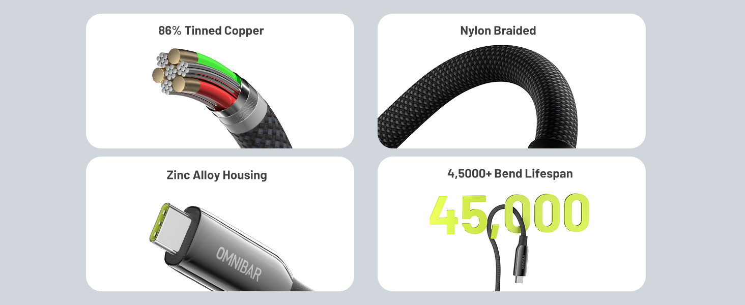 braided heavy duty usb c cable