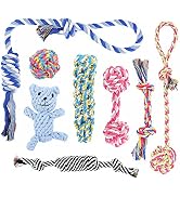 PLUTUS PET Dog Chew Toys for Aggressive Chewers, 8 Pack Interactive Dog Rope Toys, Washable Cotto...