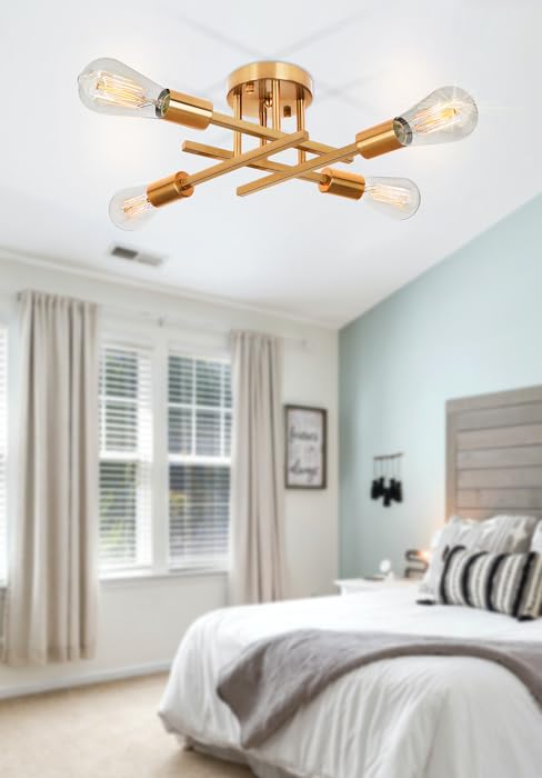 gold light fixture 4-light