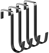 Mars-Rock Over The Door Metal Hooks with Plastic Coating 5.5" Fit 0.5" to 1 3/8" Door 4 Pcs Heavy...